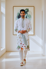Ivory Tree of Life Peacock Kurta for Men
