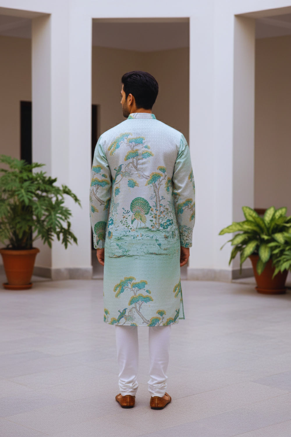 Royal Ombre Mughal Garden Men Kurta