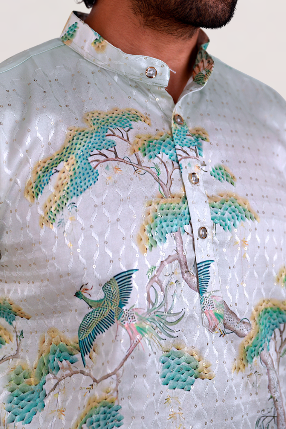 Royal Ombre Mughal Garden Men Kurta