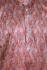 Maroon Ombre Paisley Jacquard Kurta for Men