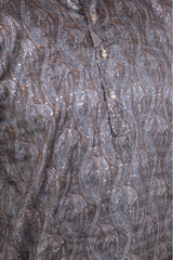 Men Charcoal Grey Paisley Jacquard Kurta