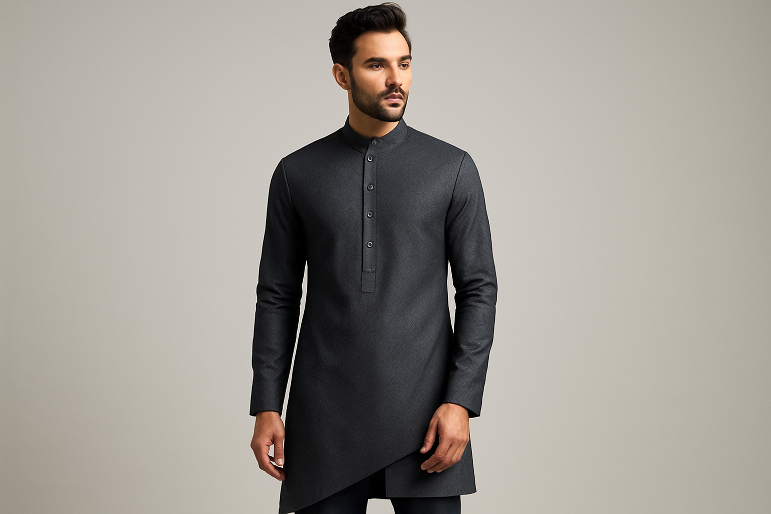 premium looking kurta worn by a person showing an excellent Contemporary Silhouettes